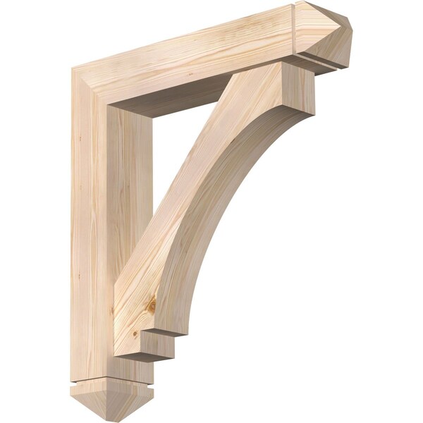 Ekena Millwork Imperial Arts and Crafts Smooth Bracket w/ Offset Brace, Douglas Fir, 7 1/2"W x 36"D x 40"H BKT0806X36X40IMP03SDF - main